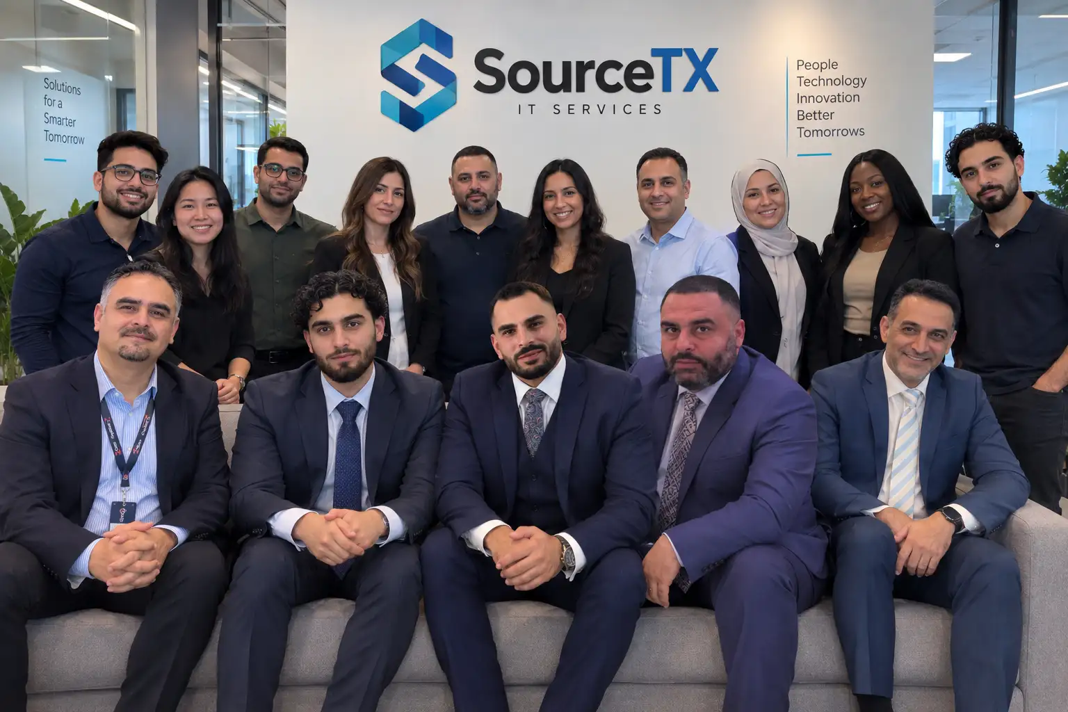 The SourceTX team gathered in the office